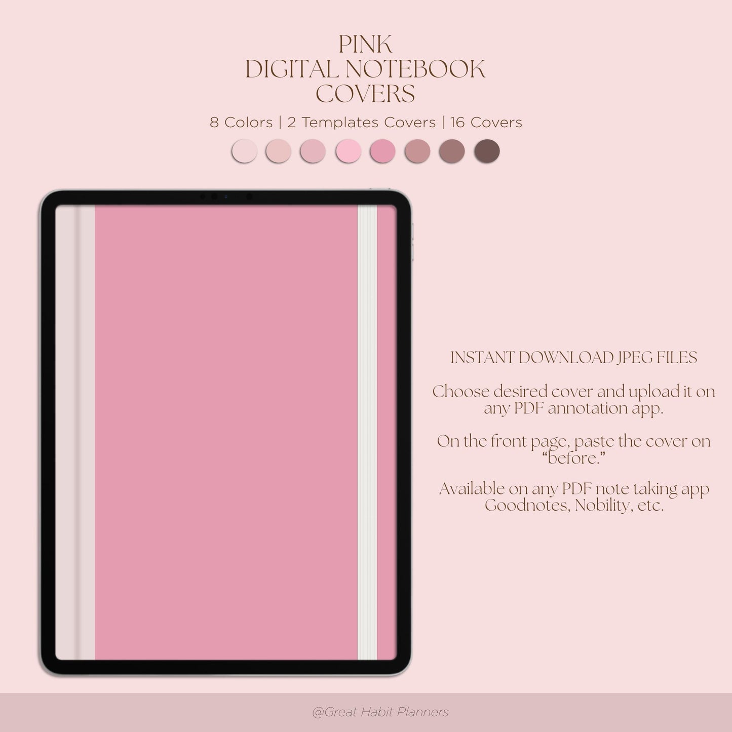 Digital Notebook Covers | Pink Colors | "That's So Hot" | GoodNotes Covers, Samsung Notes Covers, Notability Covers, Digital Planner Covers