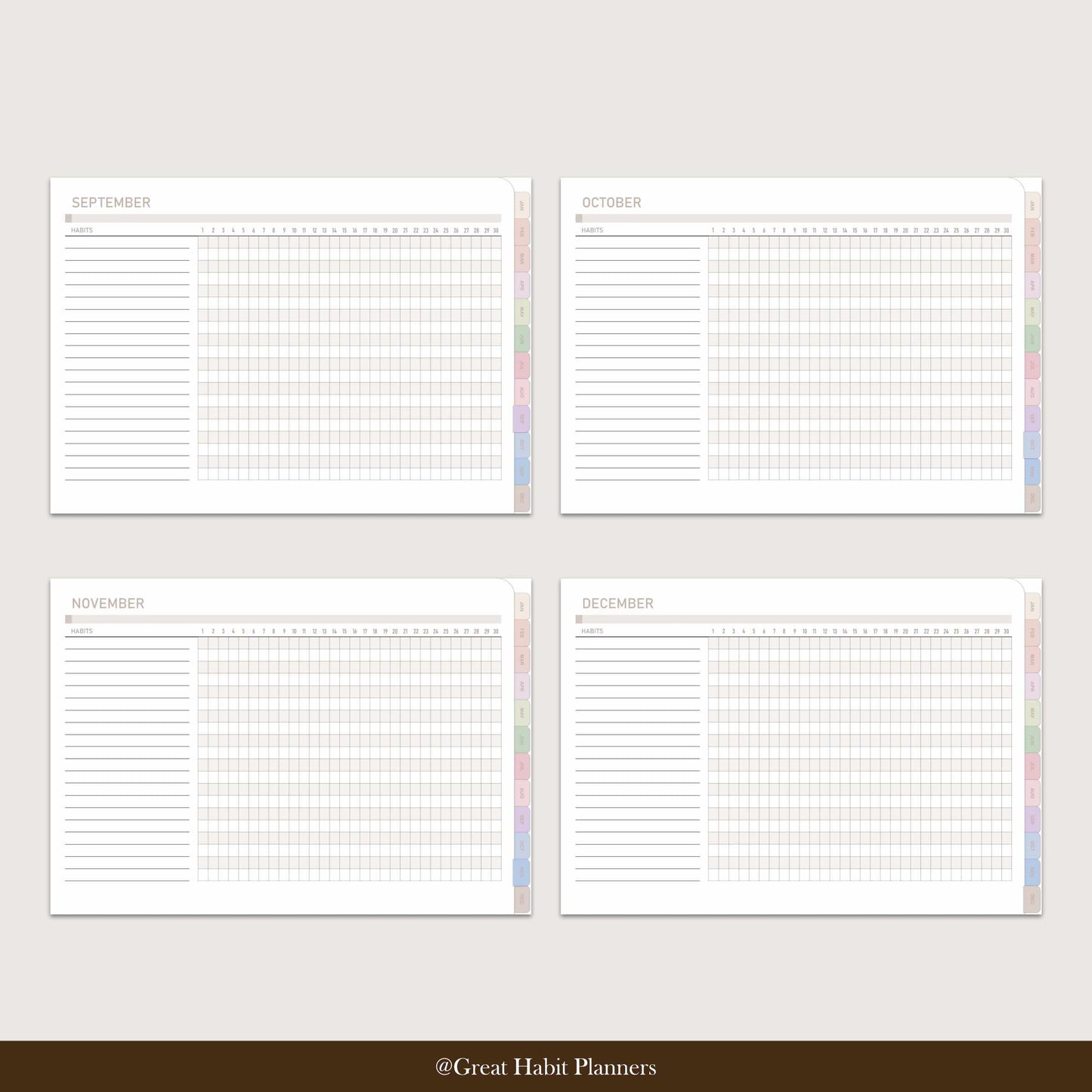 Digital Habit Tracker Template I Digital Planners & Calendars | GoodNotes, Notability | Hyperlinked Planner | Goal Setting | Undated Planner