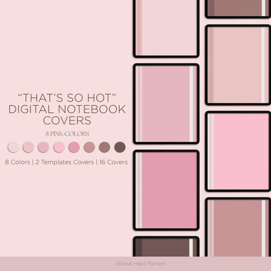 Digital Notebook Covers | Pink Colors | "That's So Hot" | GoodNotes Covers, Samsung Notes Covers, Notability Covers, Digital Planner Covers